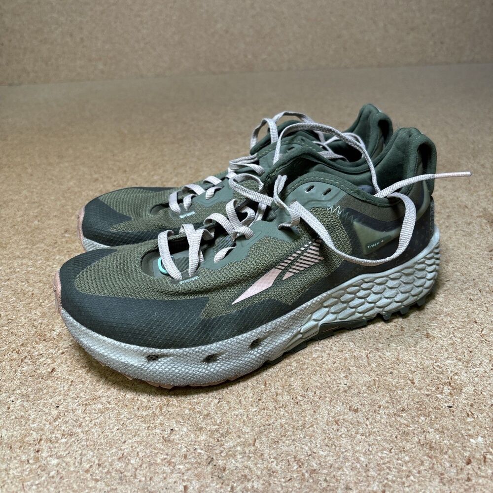 Altra Running Shoes Womens 8 Timp 4 Trail Hiking Sneakers Green Training
